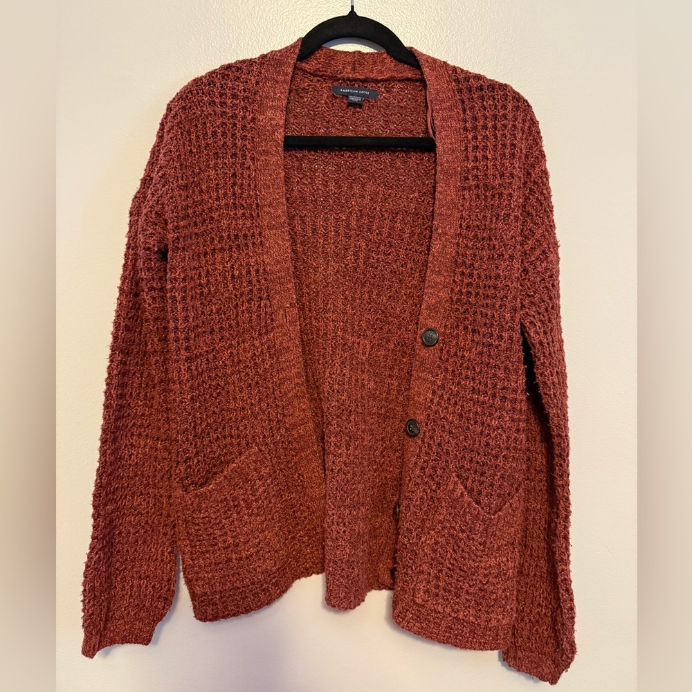 American Eagle Outfitters Brick Red Cardigan